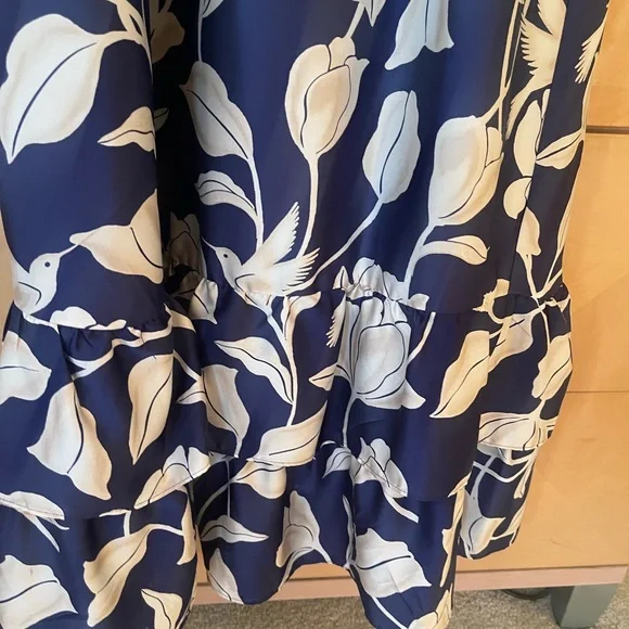 Perfect Easter Dress NWT- Blue and Cream satin Dress - Picture 3 of 4